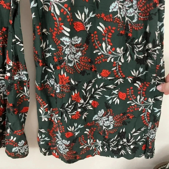 Maje Penny Green Botanical Wide Leg Zip Front Jumpsuit Size 38 (Medium) - Picture 5 of 6